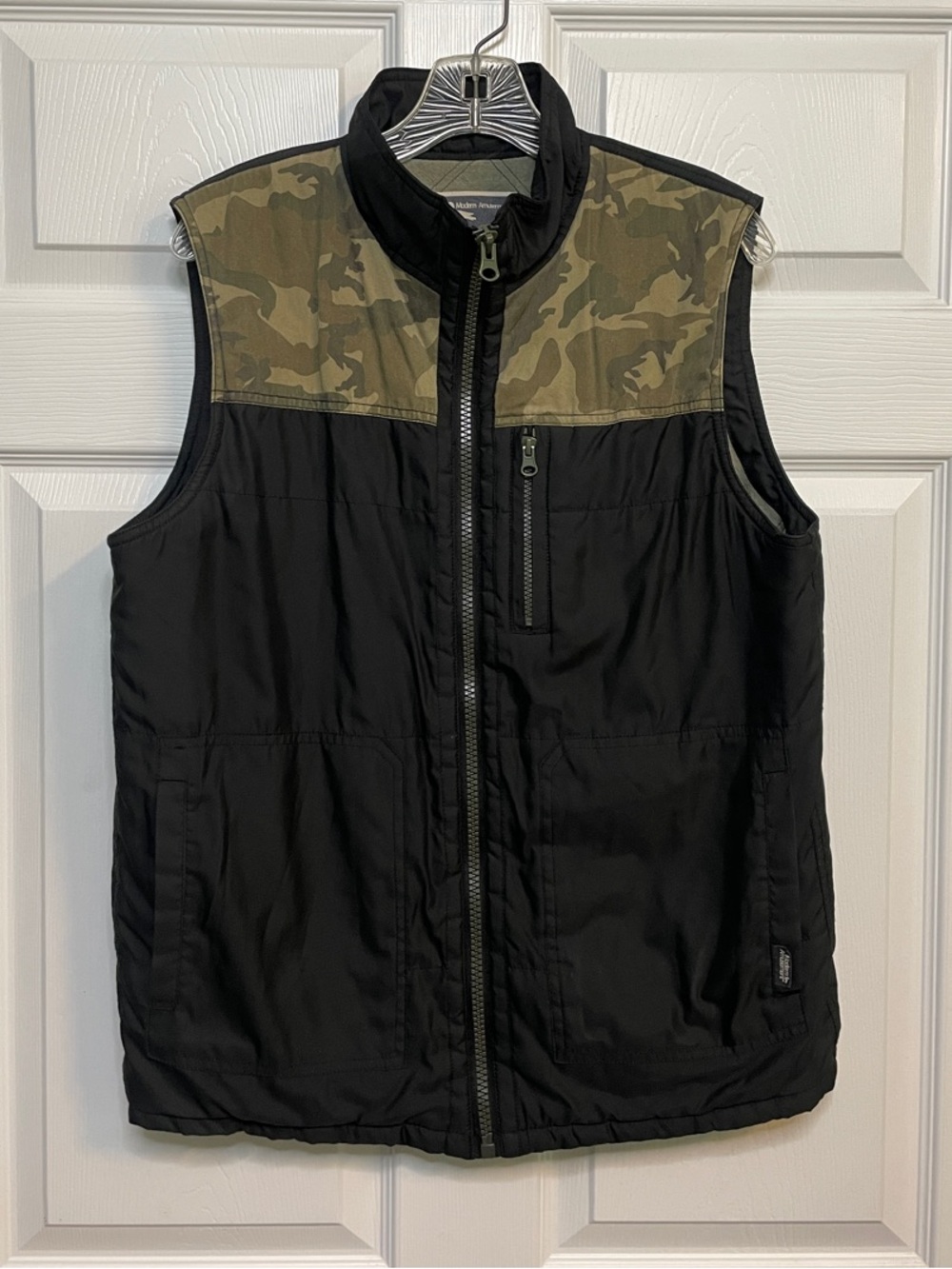 Modern Amusement Black Vest with Camo Yoke